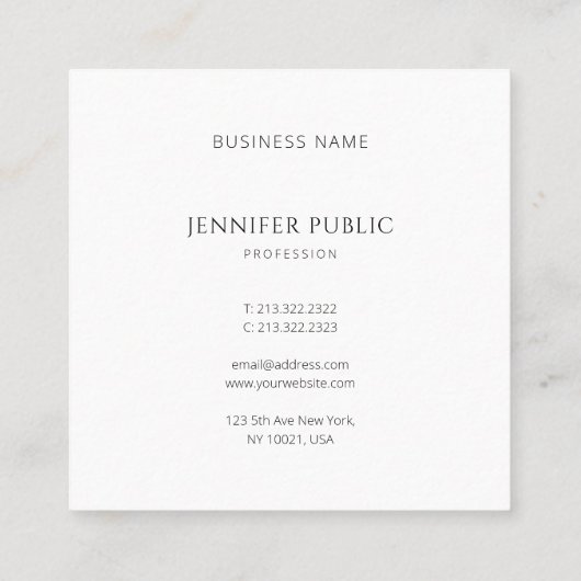 Professionele, moderne kleurrijke Sjabloon elegant Vierkante Visitekaartje (Achterkant)