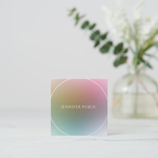 Professionele, moderne kleurrijke Sjabloon elegant Vierkante Visitekaartje (Staand voorkant)