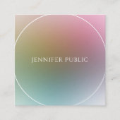 Professionele, moderne kleurrijke Sjabloon elegant Vierkante Visitekaartje (Voorkant)