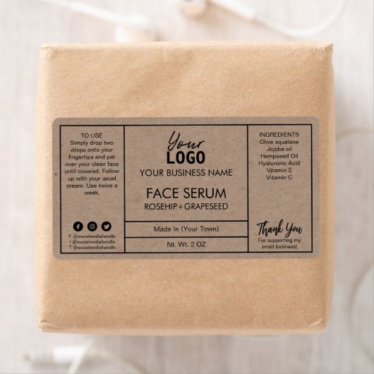 Professionele moderne Kraft Face Serum Labels (Insitu)