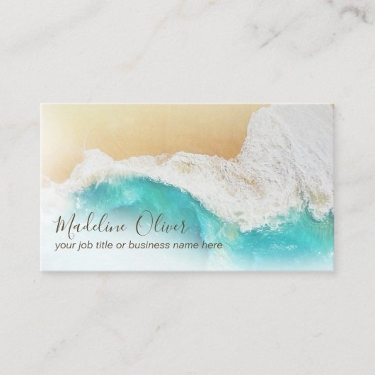 Professionele moderne kust strand Waterverf Visitekaartje (Voorkant)