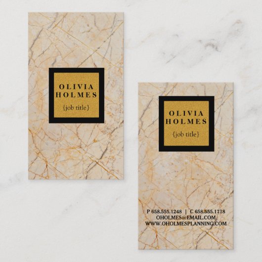 Professionele moderne legant marmer visitekaartje (Voorkant / Achterkant)