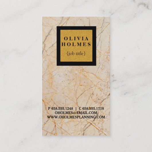 Professionele moderne legant marmer visitekaartje (Achterkant)