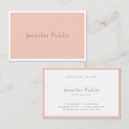 Professionele moderne legante minimalistische popu visitekaartje (Voorkant / Achterkant)