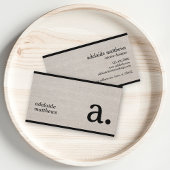 Professionele moderne linnen look monogram Initiaa Visitekaartje