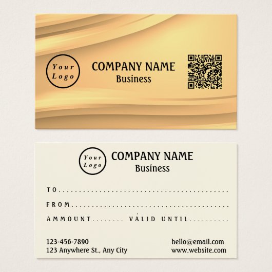 Professionele Moderne Logo QR Code Gift Kaart (Voorkant /achterkant)