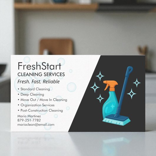 Professionele Moderne Luxe Schoonmaak Visitekaartje