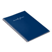 Professionele Moderne Marine Blauw Monogram Volled Notitieboek (Rechterzijde)
