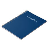 Professionele Moderne Marine Blauw Monogram Volled Notitieboek (Linkerzijde)