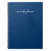 Professionele Moderne Marine Blauw Monogram Volled Notitieboek (Voorkant)