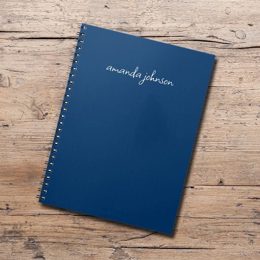 Professionele Moderne Marine Blauw Monogram Volled Notitieboek