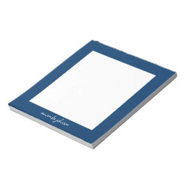 Professionele moderne marineblauwe monogram volled notitieblok