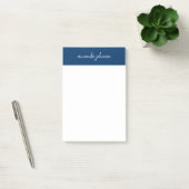Professionele moderne marineblauwe monogram volled post-it® notes (Kantoor)