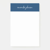 Professionele moderne marineblauwe monogram volled post-it® notes (Voorkant)