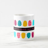 Professionele Moderne Meisje Roze Blauwgroen Nail  Koffiemok (Center)