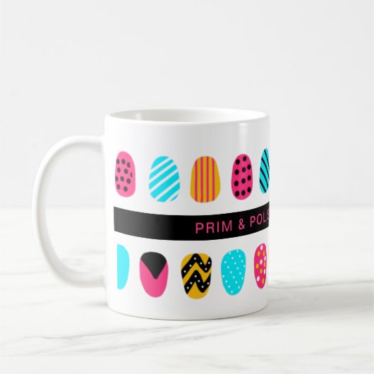 Professionele Moderne Meisje Roze Blauwgroen Nail  Koffiemok (Links)