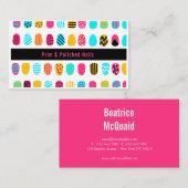 Professionele Moderne Meisje Roze Blauwgroen Nail  Visitekaartje (Voorkant / Achterkant)