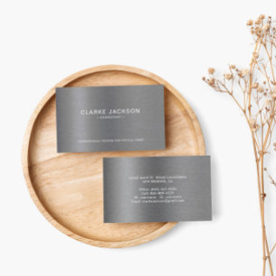 Professionele moderne metalen geborsteld grijs visitekaartje