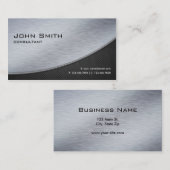 Professionele, moderne, metalen zilvercomputer visitekaartje (Voorkant / Achterkant)