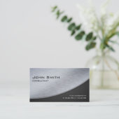 Professionele, moderne, metalen zilvercomputer visitekaartje (Staand voorkant)