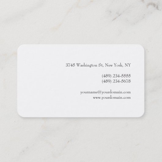 Professionele, moderne, minimale creatie visitekaartje (Achterkant)