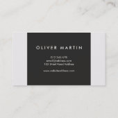 Professionele, moderne, minimale donker en lichte  visitekaartje (Achterkant)