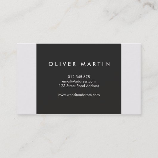 Professionele, moderne, minimale donker en lichte visitekaartje (Achterkant)