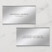 Professionele, moderne, minimale legant Silver Visitekaartje (Voorkant / Achterkant)
