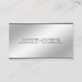 Professionele, moderne, minimale legant Silver Visitekaartje (Achterkant)