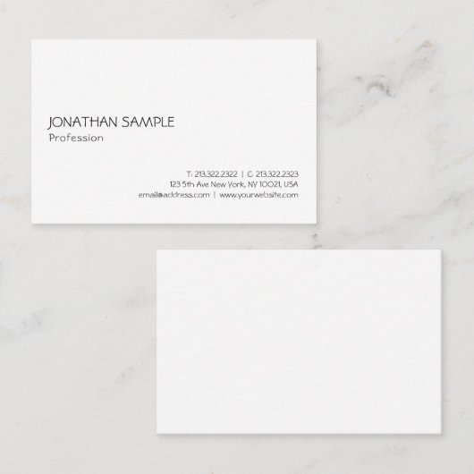 Professionele, moderne, minimale legante Sjabloon Visitekaartje (Voorkant / Achterkant)