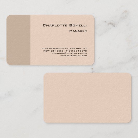 Professionele, moderne, minimale platte pasta's visitekaartje (Voorkant / Achterkant)