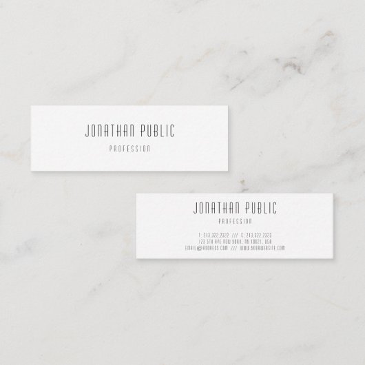 Professionele, moderne, minimale Sjabloon Mini Visitekaartje (Voorkant / Achterkant)