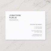 Professionele, moderne, minimale Sjabloon Visitekaartje (Achterkant)