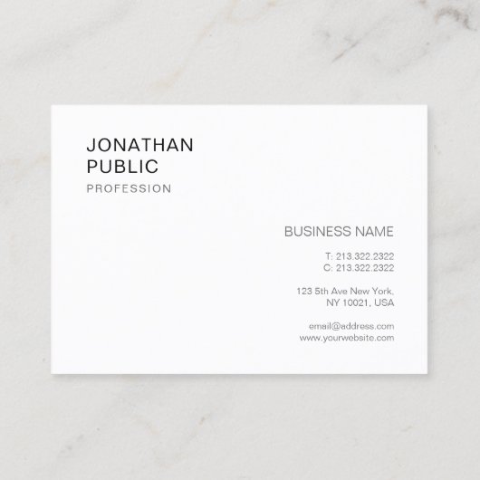 Professionele, moderne, minimale Sjabloon Visitekaartje (Achterkant)
