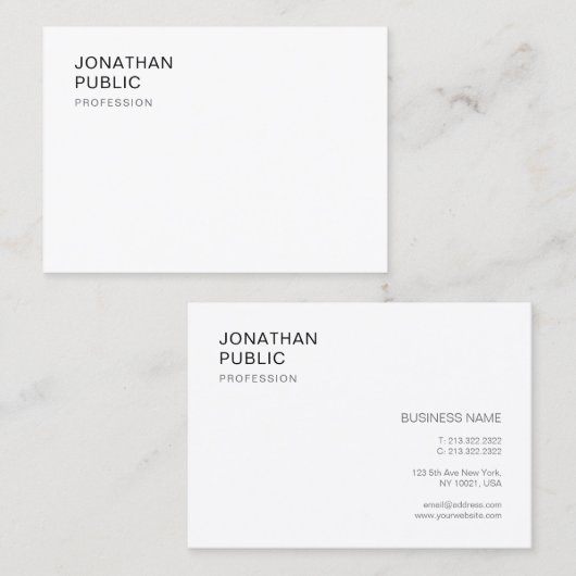 Professionele, moderne, minimale Sjabloon Visitekaartje (Voorkant / Achterkant)