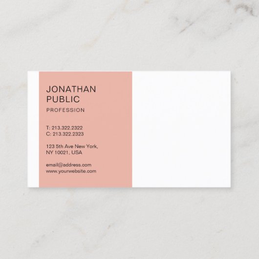 Professionele, moderne, minimale Sjabloon Visitekaartje (Achterkant)