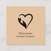 Professionele Moderne Minimale Thuiszorger Vierkante Visitekaartje (Voorkant)
