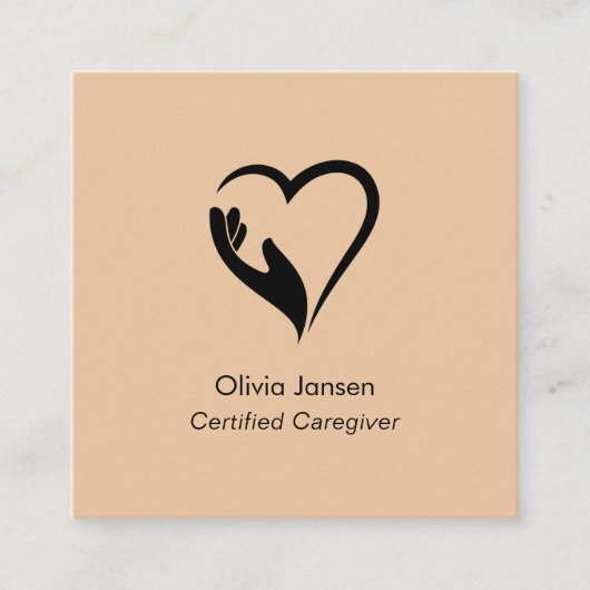 Professionele Moderne Minimale Thuiszorger Vierkante Visitekaartje (Voorkant)