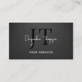 Professionele moderne minimale typografie zwart pa visitekaartje (Voorkant)