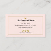 Professionele, moderne, minimale vrouwelijke Blush Visitekaartje (Achterkant)