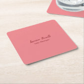 Professionele Moderne Minimalist Voeg Naam Persoon Kartonnen Onderzetters (Schuin)