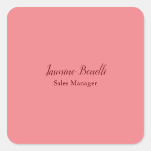 Professionele Moderne Minimalist Voeg Naam Persoon Vierkante Sticker