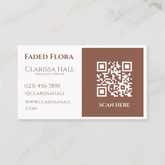 Professionele moderne minimalistische aards bruin  visitekaartje (Voorkant)