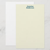 Professionele moderne minimalistische beige kleur briefpapier (Voorkant / Achterkant)
