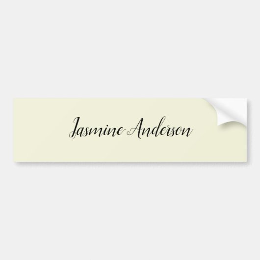 Professionele moderne minimalistische beige kleur bumpersticker (Voorkant)