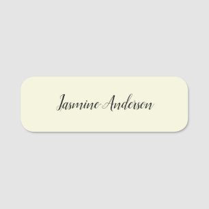 Professionele moderne minimalistische beige kleur naamplaatje