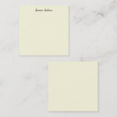 Professionele moderne minimalistische beige kleur notitiekaartje (Voorkant / Achterkant)