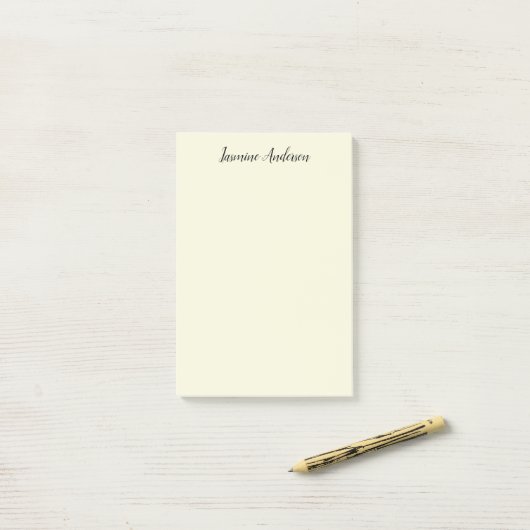 Professionele moderne minimalistische beige kleur post-it® notes (Op bureau)