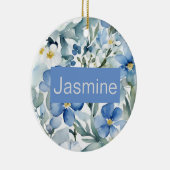 Professionele moderne minimalistische blauwe bloem keramisch ornament (Rechts)