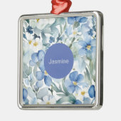 Professionele moderne minimalistische blauwe bloem metalen ornament (Links)